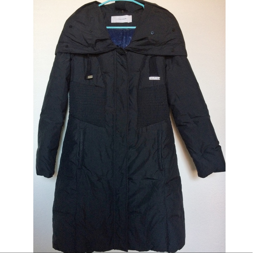 T TAHARI Women's Black Puffer Coat